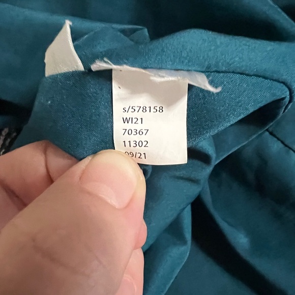 Ann Taylor Sheer Floral Long Sleeve Lined Tie Shift Dress Blue Size Medium - Picture 5 of 5